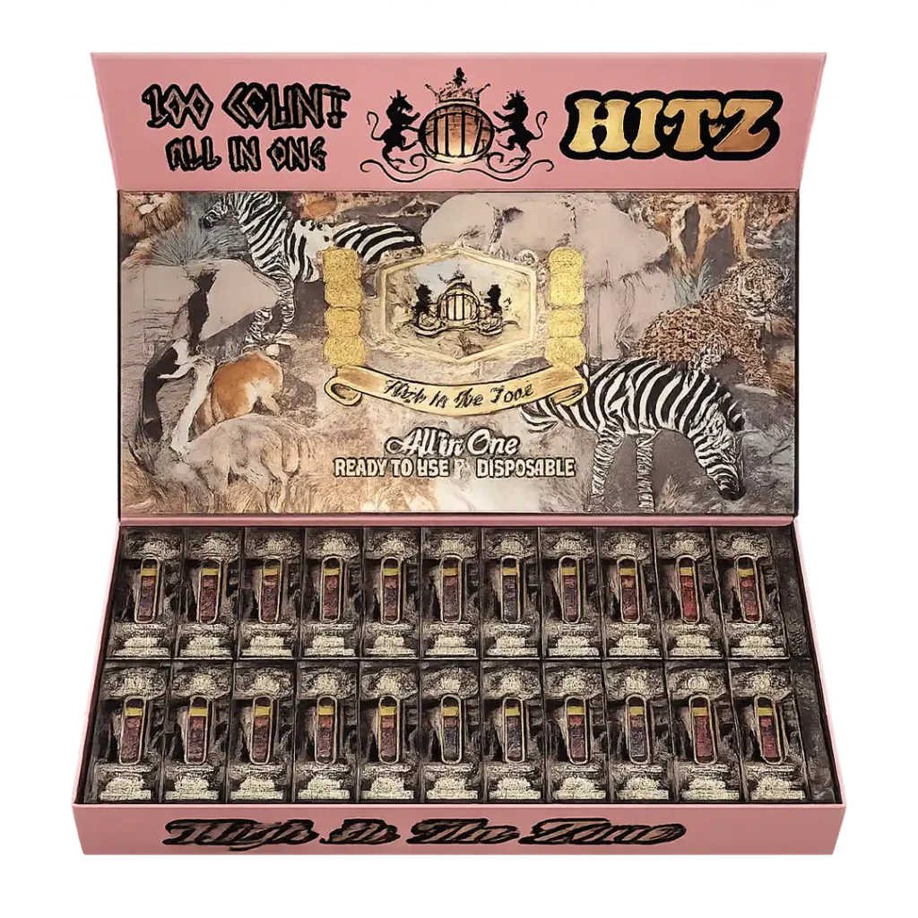 2G HITZ Safari Edition disposable vape with safari-themed premium design and exotic terpene-rich flavors.