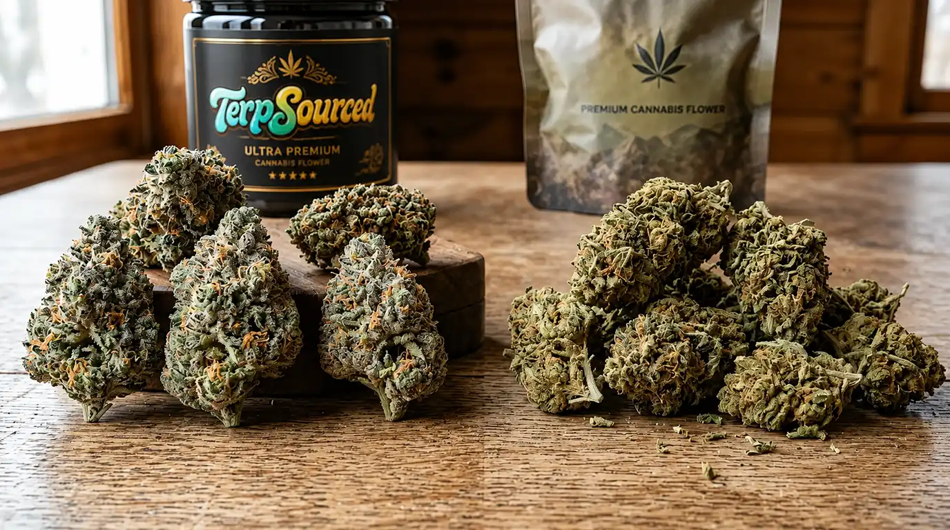 high quality THCA flower versus budget cannabis buds