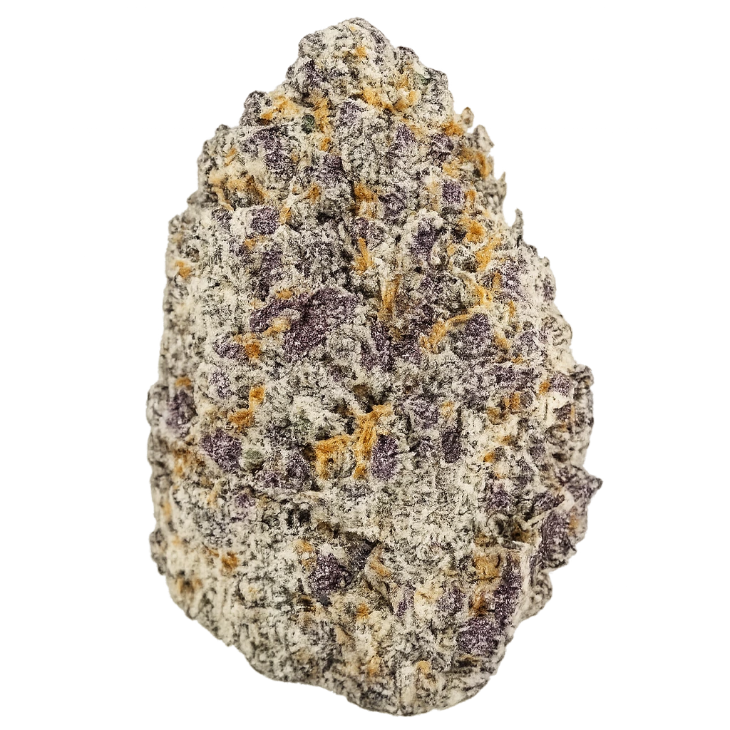 Rainbow Smurfs strain with colorful frosty buds, sweet candy aroma, fruity rainbow terps, and dense trichome coverage.