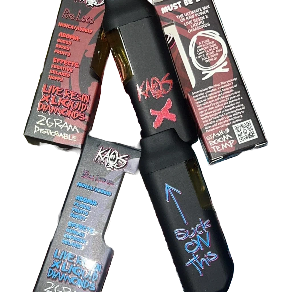 2G KAOS Disposables are compact, high-capacity disposable vape devices built around a 2-gram format. They are designed as a convenient all-in-one option without requiring a separate 510 battery.
