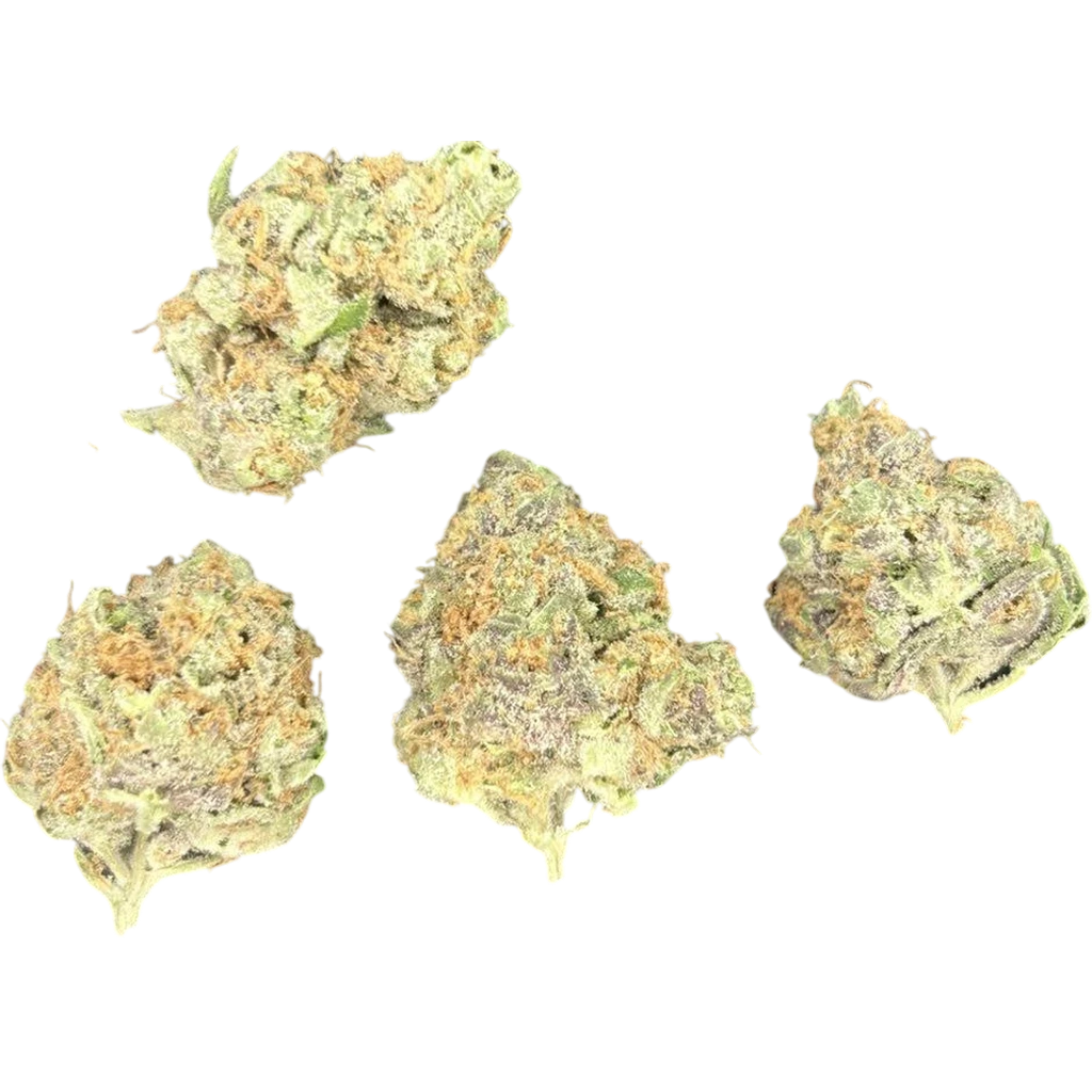 5G Blue Dream THCa Flower featuring dense frosty buds with sweet blueberry, citrus, herbal, and pine terpene characteristics.