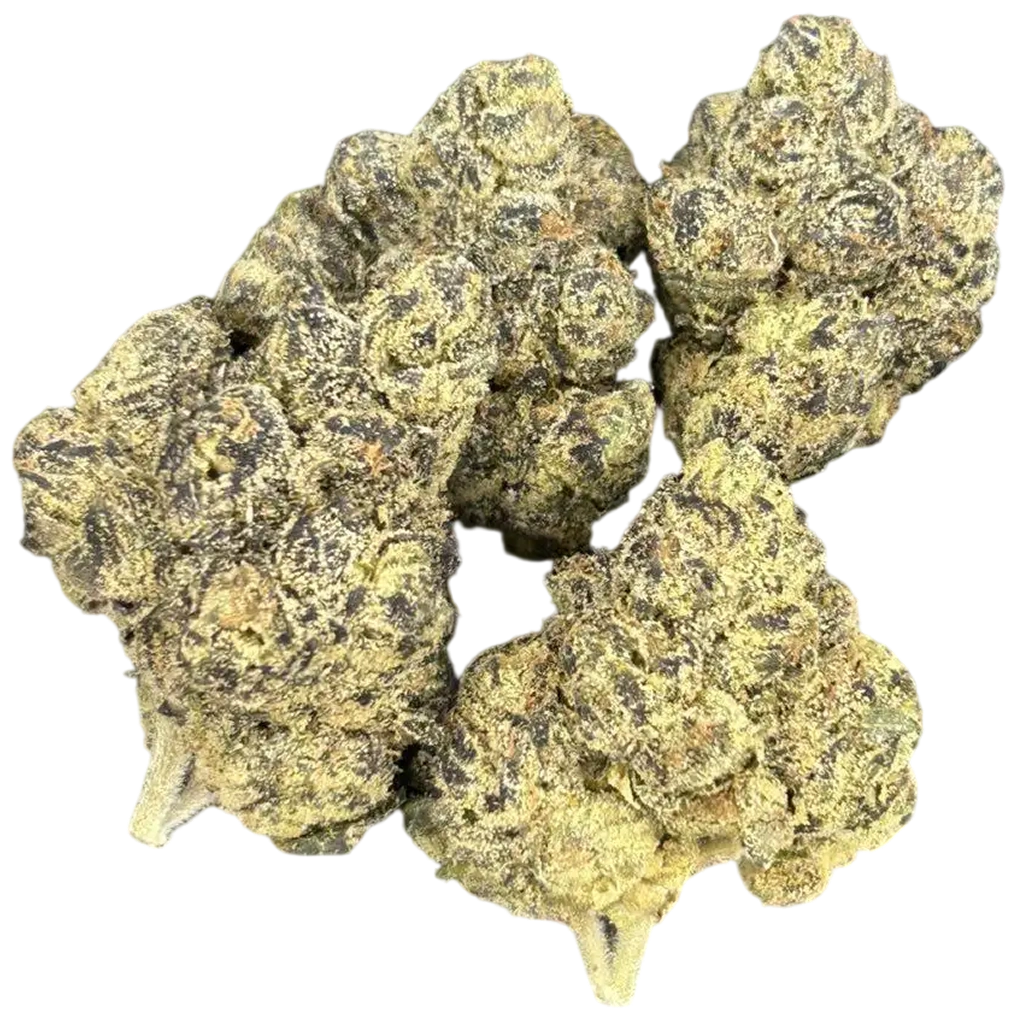 Baby Frog THCa Flower buds showing natural flower structure, visible trichomes, and green color variations.