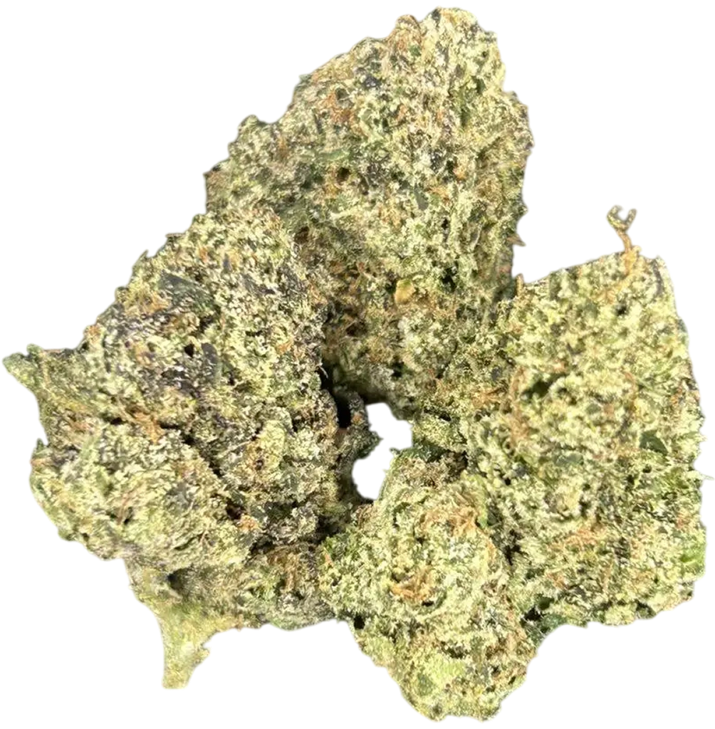 Blueberry Belts THCa Flower buds featuring frosty trichomes, dense green nugs, and a sweet blueberry-candy aroma profile.
