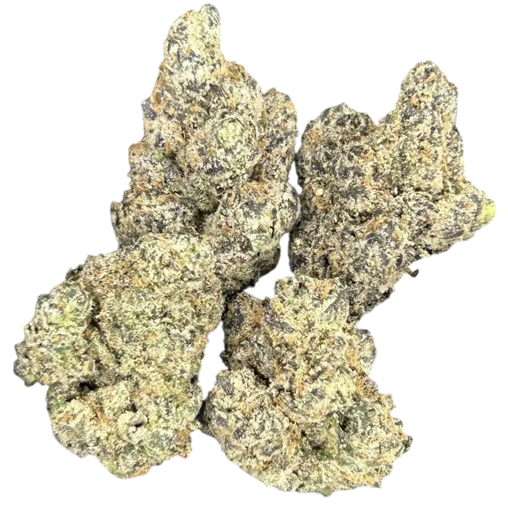 LU x LCG THCa flower buds showing natural texture and visible trichomes.